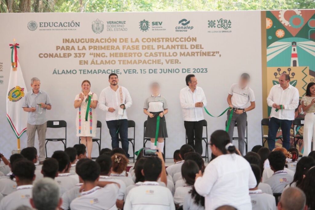 Zenyazen Escobar acompaña al gobernador Cuitláhuac García en inauguración del Conalep 337 de Álamo