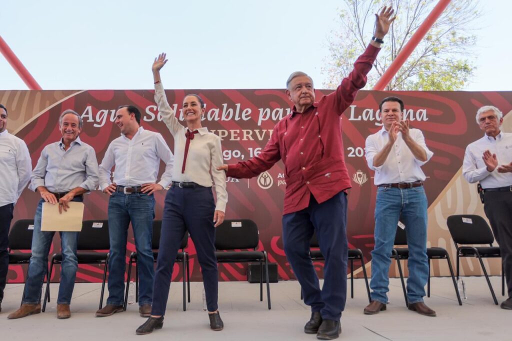 LA CONTINUIDAD DE LA TRANSFORMACIÓN TAMBIÉN SIGNIFICA LA CONTINUIDAD DEL PROYECTO DE AGUA SALUDABLE:CLAUDIA SHEINBAUM ACOMPAÑA A AMLO EN SUPERVISIÓN DE OBRA EN LA COMARCA LAGUNERA