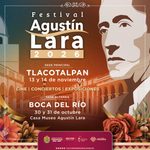 Invita SECVER al Festival Agustín Lara en Tlacotalpan y Boca del Río, los días 13 y 14 de noviembre